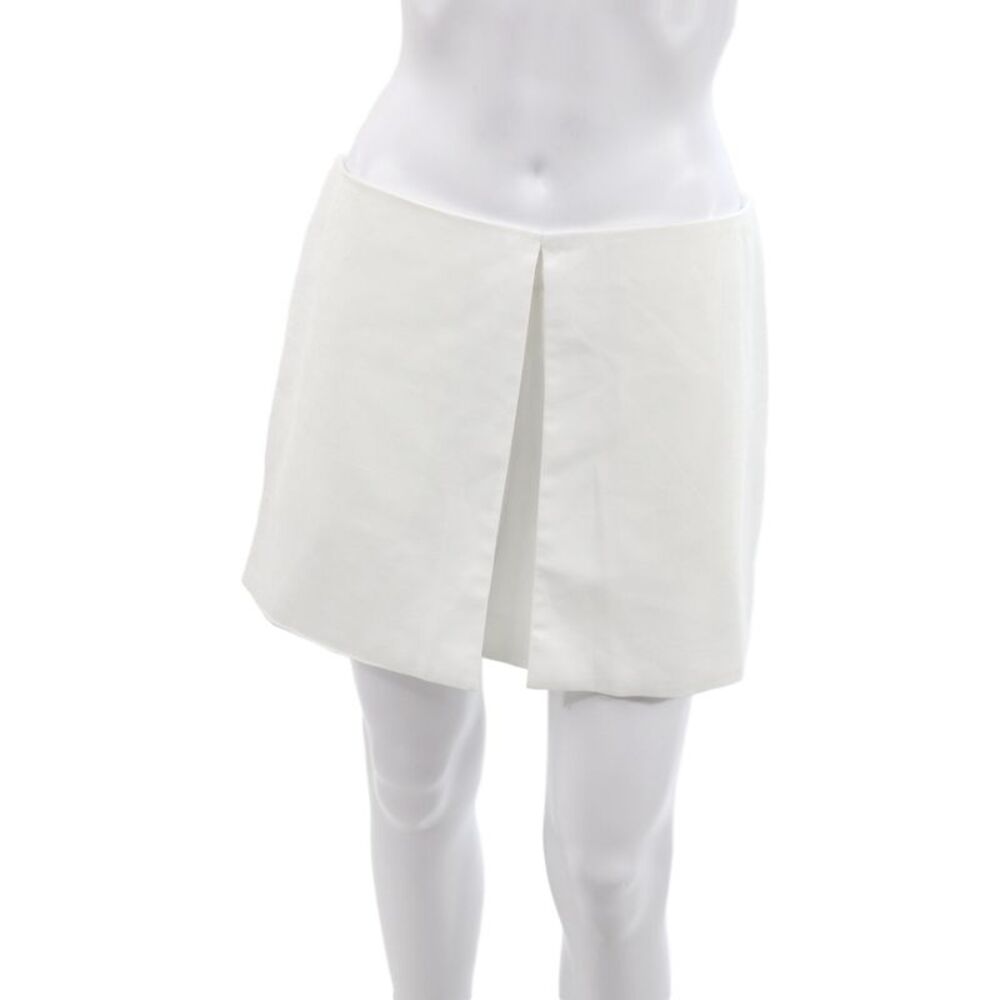 BCBGMAXAZRIA Womens Mini White Polyester Skort Zip Size M